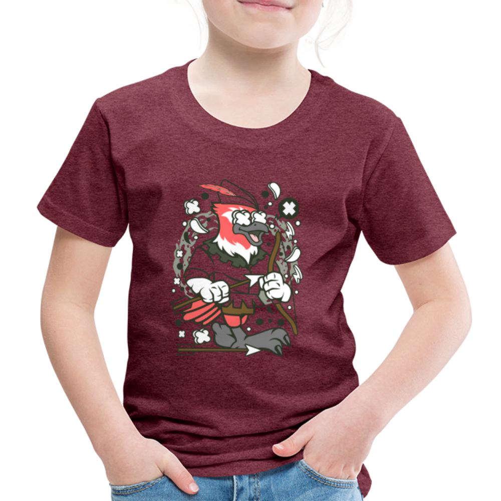 Maglietta Premium per bambini | Spreadshirt | Bird Robin - rosso bordeaux melange