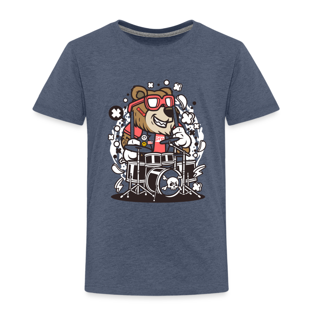 Maglietta Premium per bambini | Spreadshirt | Bear Drummer - bluastro