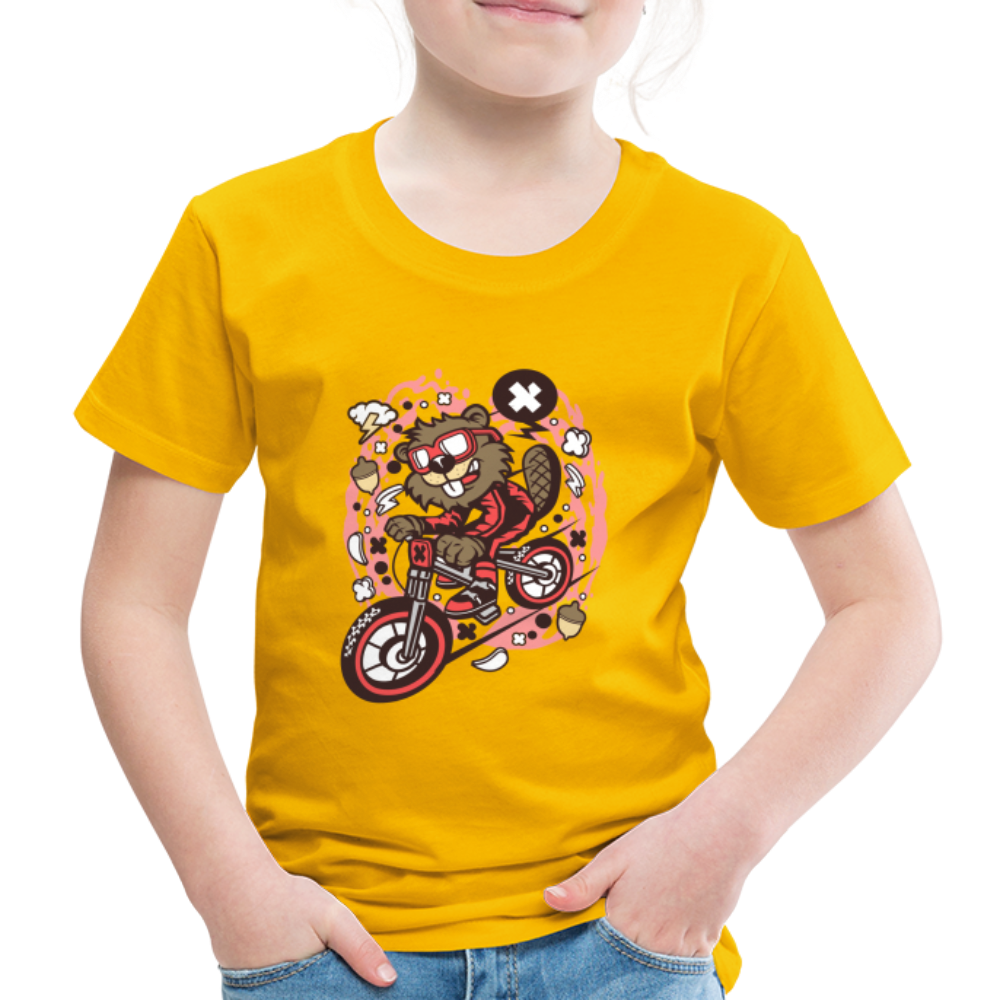 Maglietta Premium per bambini | Spreadshirt | Beaver Downhill - giallo sole