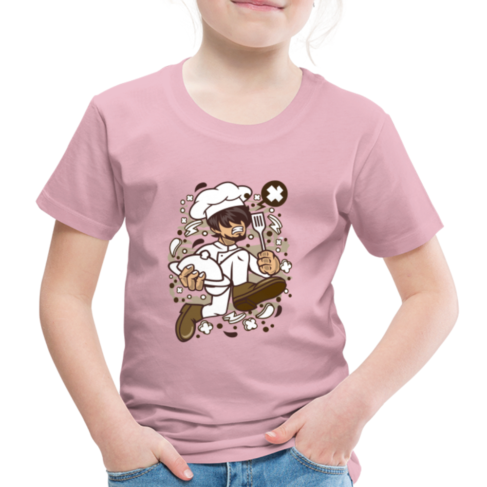 Maglietta Premium per bambini | Spreadshirt | Chef Running - rosa chiaro