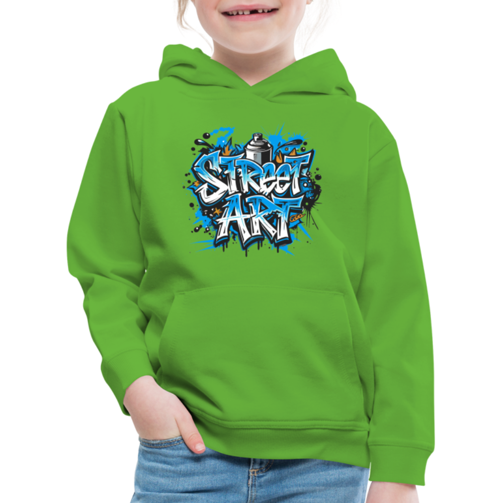 Felpa con cappuccio Premium per bambini | Spreadshirt | Street Art - verde chiaro