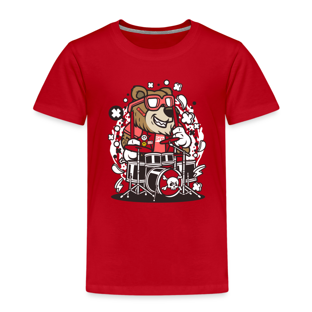 Maglietta Premium per bambini | Spreadshirt | Bear Drummer - rosso