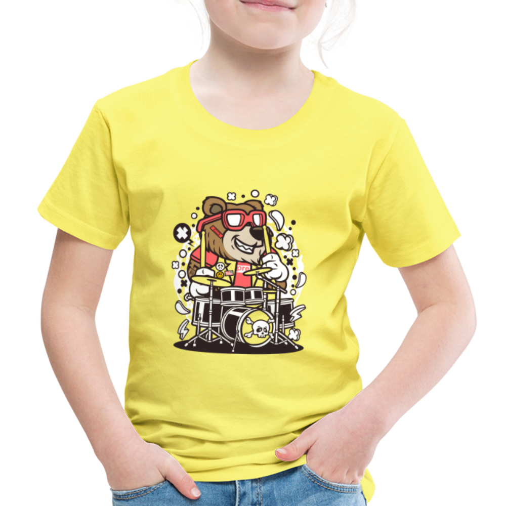 Maglietta Premium per bambini | Spreadshirt | Bear Drummer - giallo