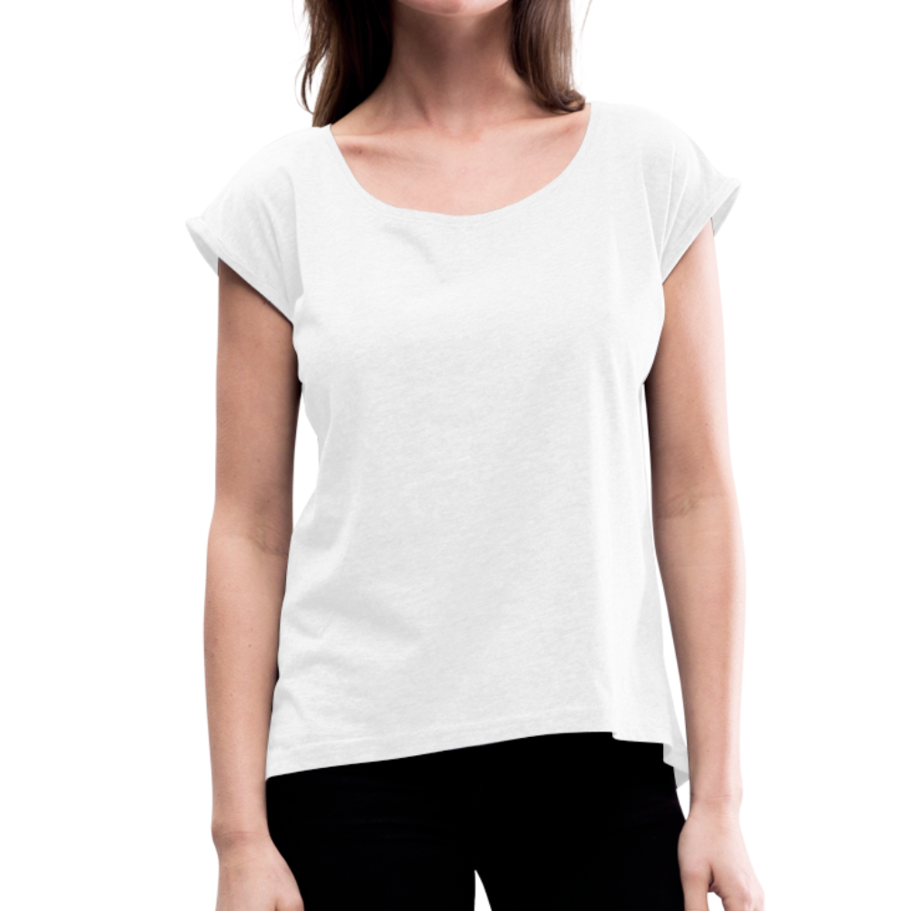 Maglietta da donna con maniche a risvolto | Spreadshirt - bianco