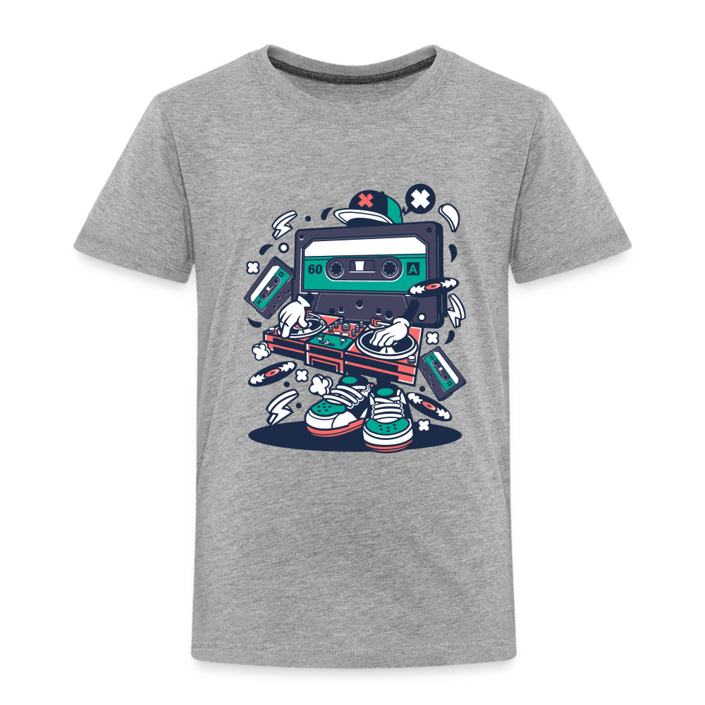 Maglietta Premium per bambini | Spreadshirt | Cassette Disk Jockey - grigio melange