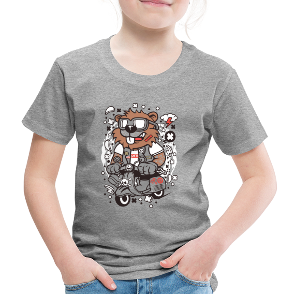 Maglietta Premium per bambini | Spreadshirt | Beaver Scooterist - grigio melange