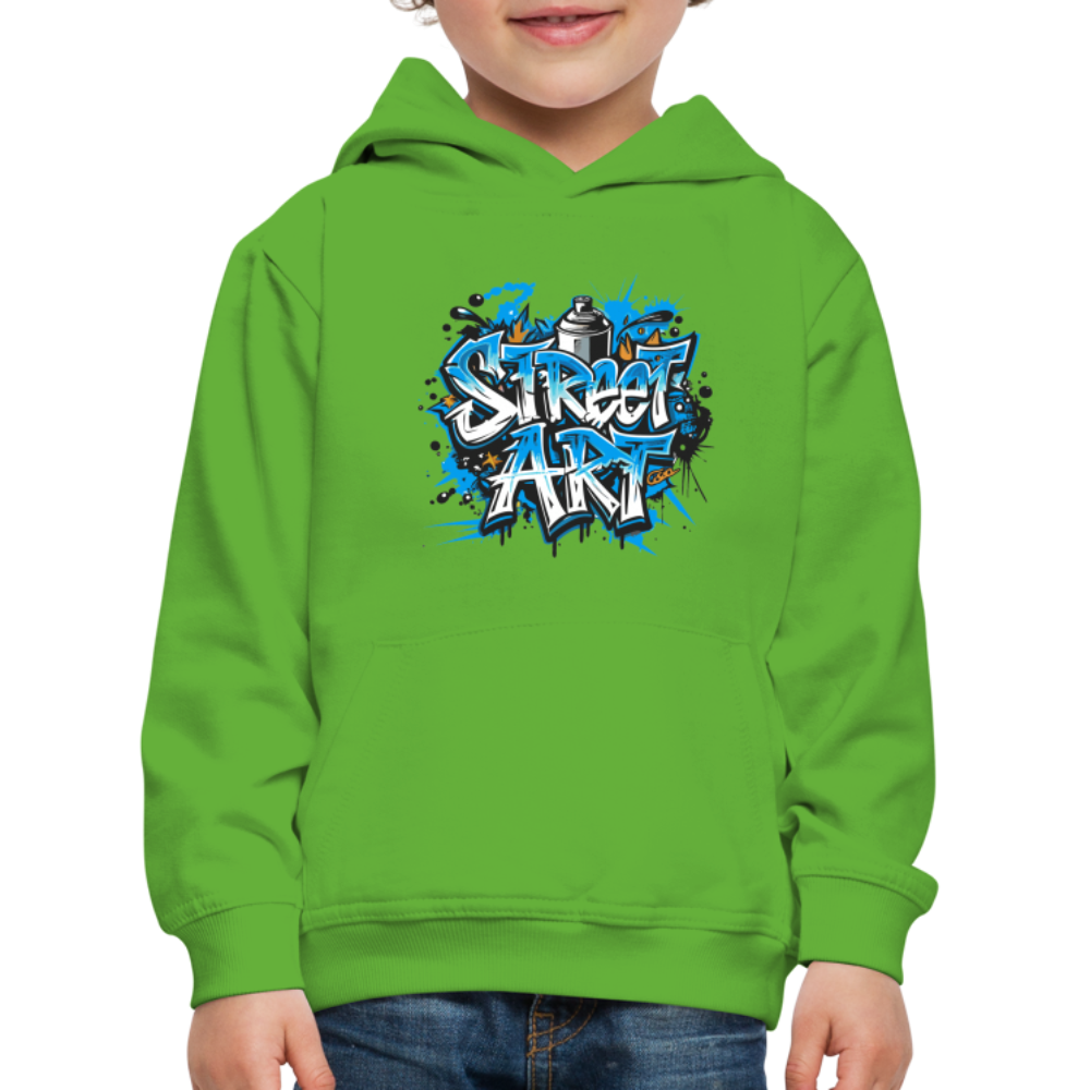 Felpa con cappuccio Premium per bambini | Spreadshirt | Street Art - verde chiaro