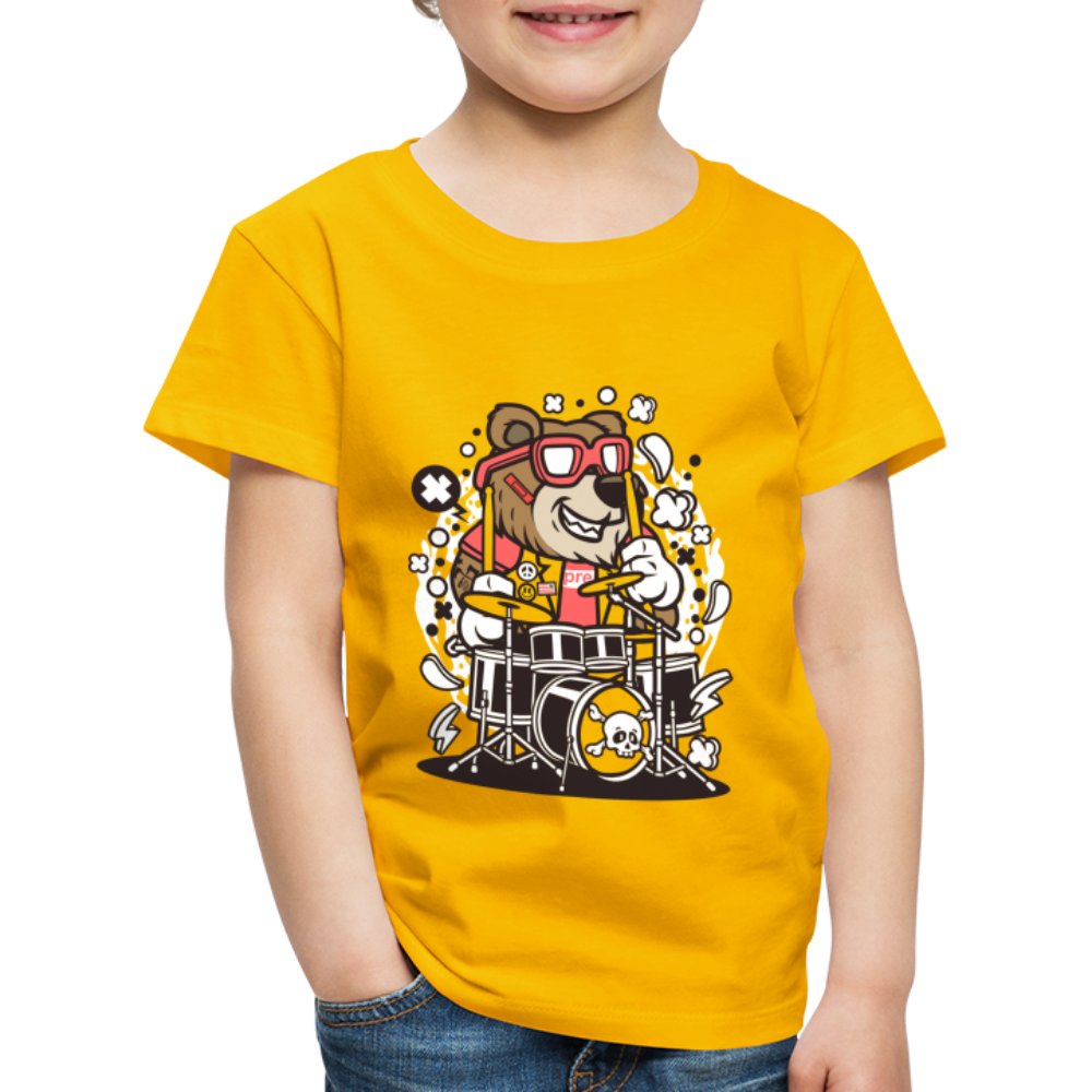 Maglietta Premium per bambini | Spreadshirt | Bear Drummer - giallo sole