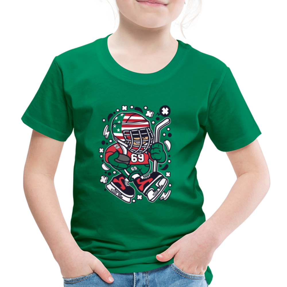 Maglietta Premium per bambini | Spreadshirt | American Hockey Kid - verde kelly