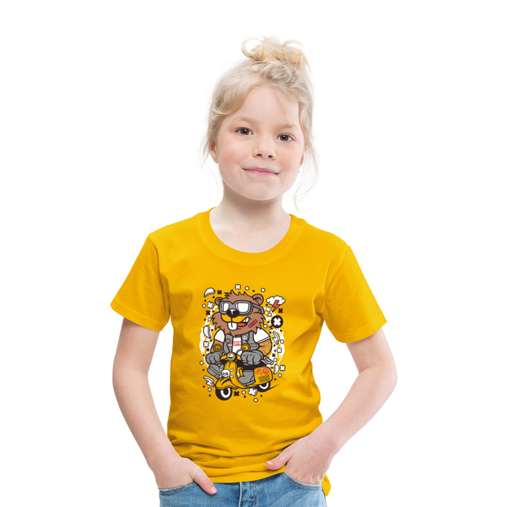 Maglietta Premium per bambini | Spreadshirt | Beaver Scooterist - giallo sole