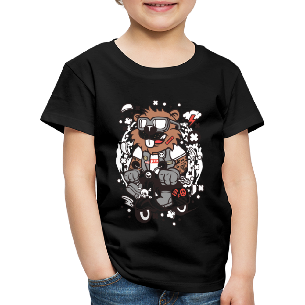 Maglietta Premium per bambini | Spreadshirt | Beaver Scooterist - nero