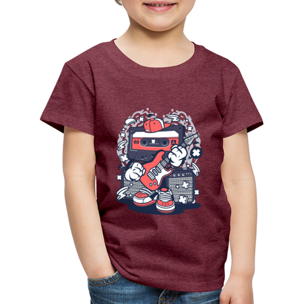 Maglietta Premium per bambini | Spreadshirt | Cassette Rockstar - rosso bordeaux melange