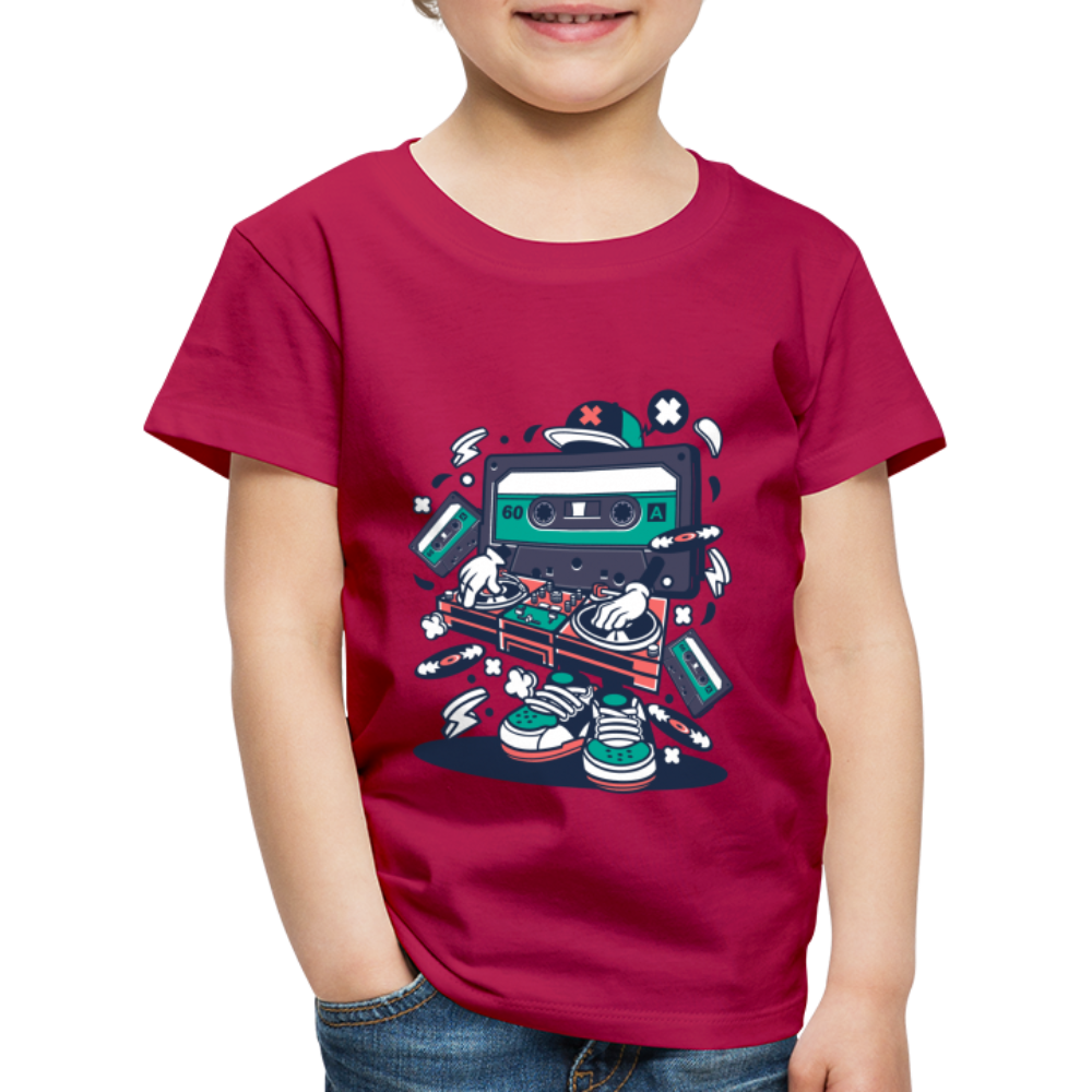 Maglietta Premium per bambini | Spreadshirt | Cassette Disk Jockey - Borgogna