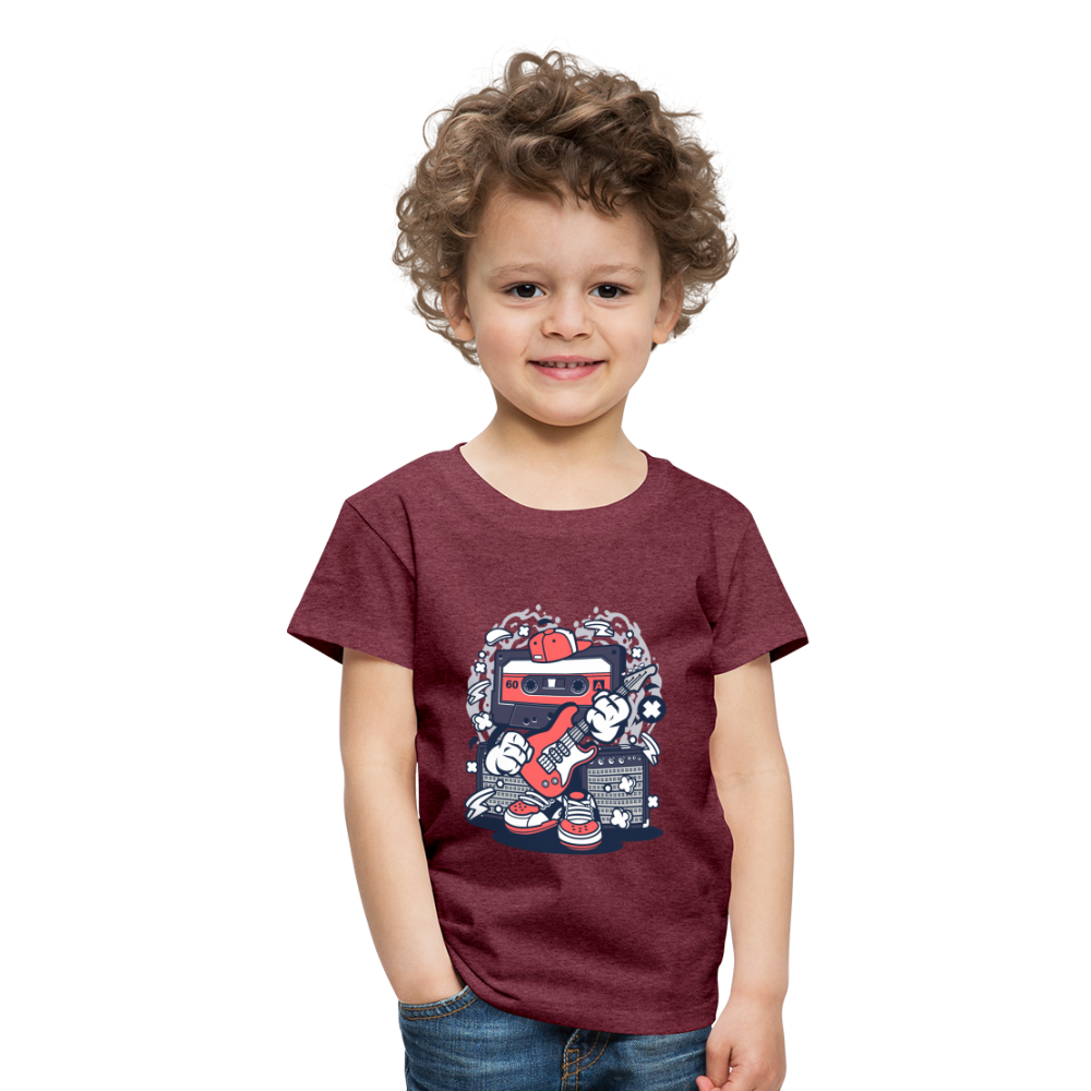 Maglietta Premium per bambini | Spreadshirt | Cassette Rockstar - rosso bordeaux melange