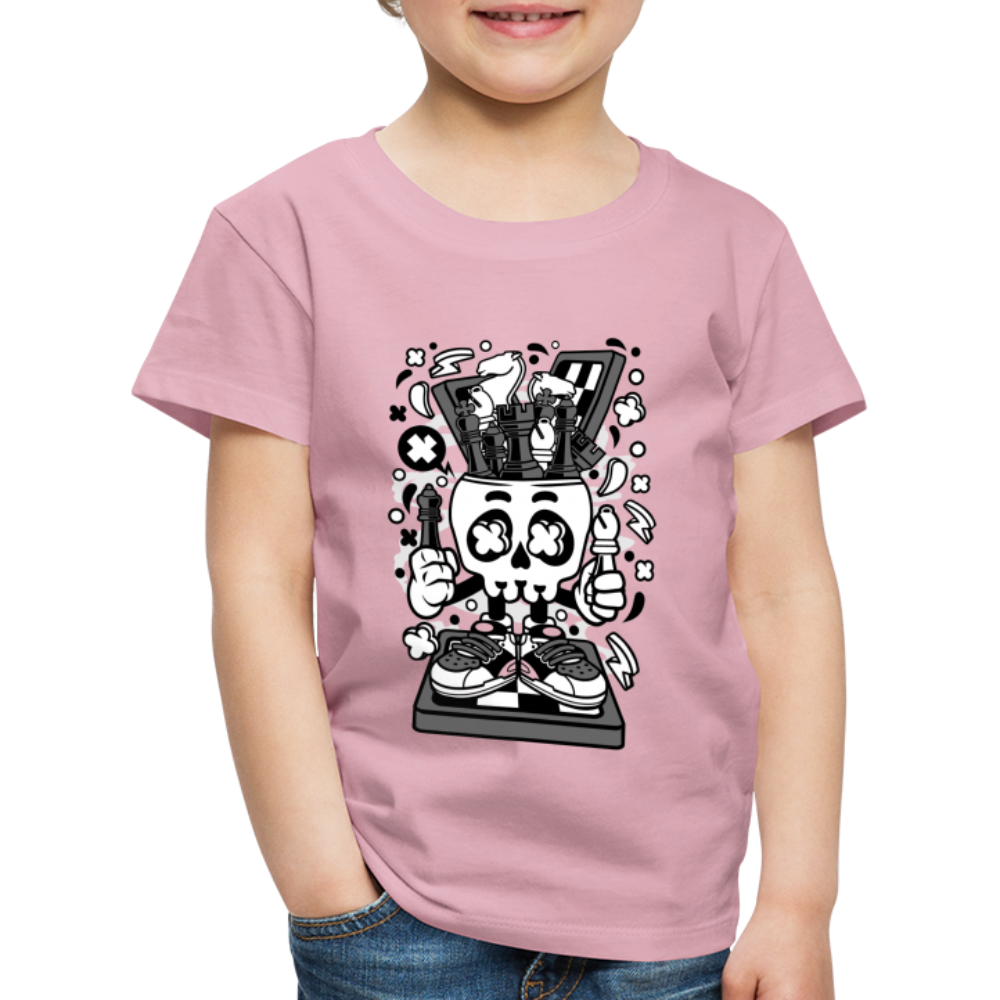 Maglietta Premium per bambini | Spreadshirt | Chess Skull - rosa chiaro