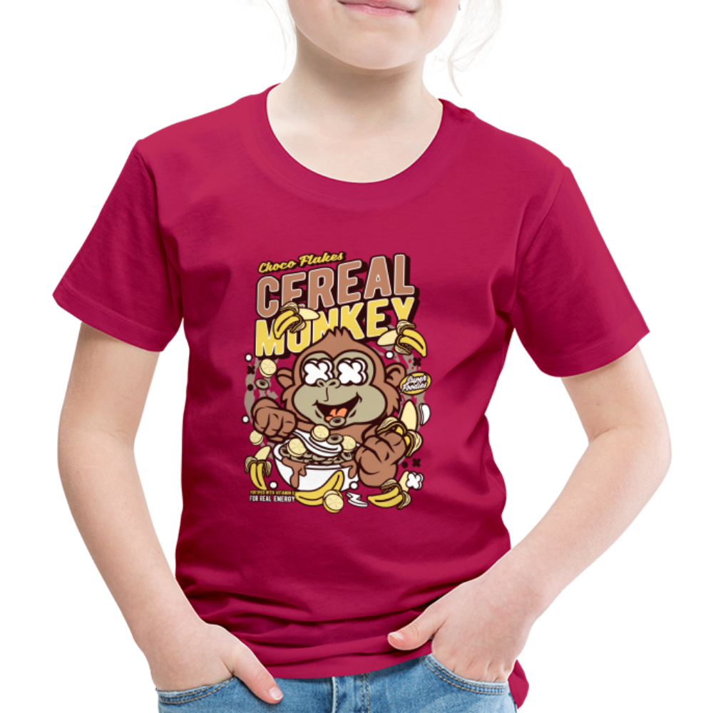 Maglietta Premium per bambini | Spreadshirt | Cereal Monkey - Borgogna