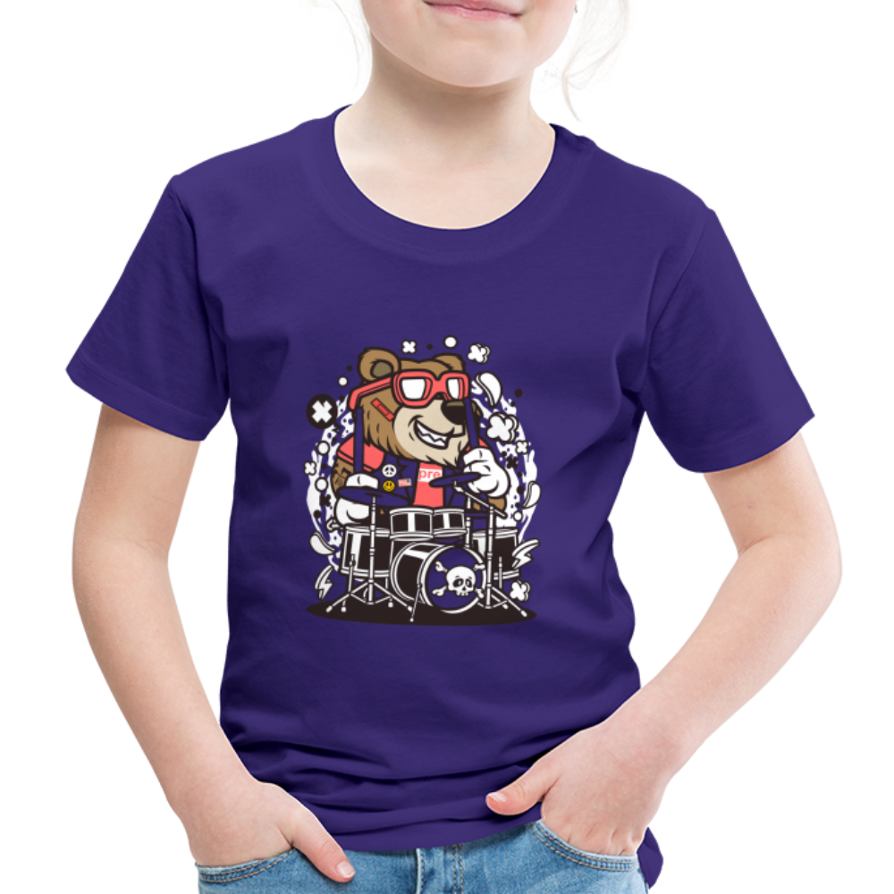 Maglietta Premium per bambini | Spreadshirt | Bear Drummer - viola