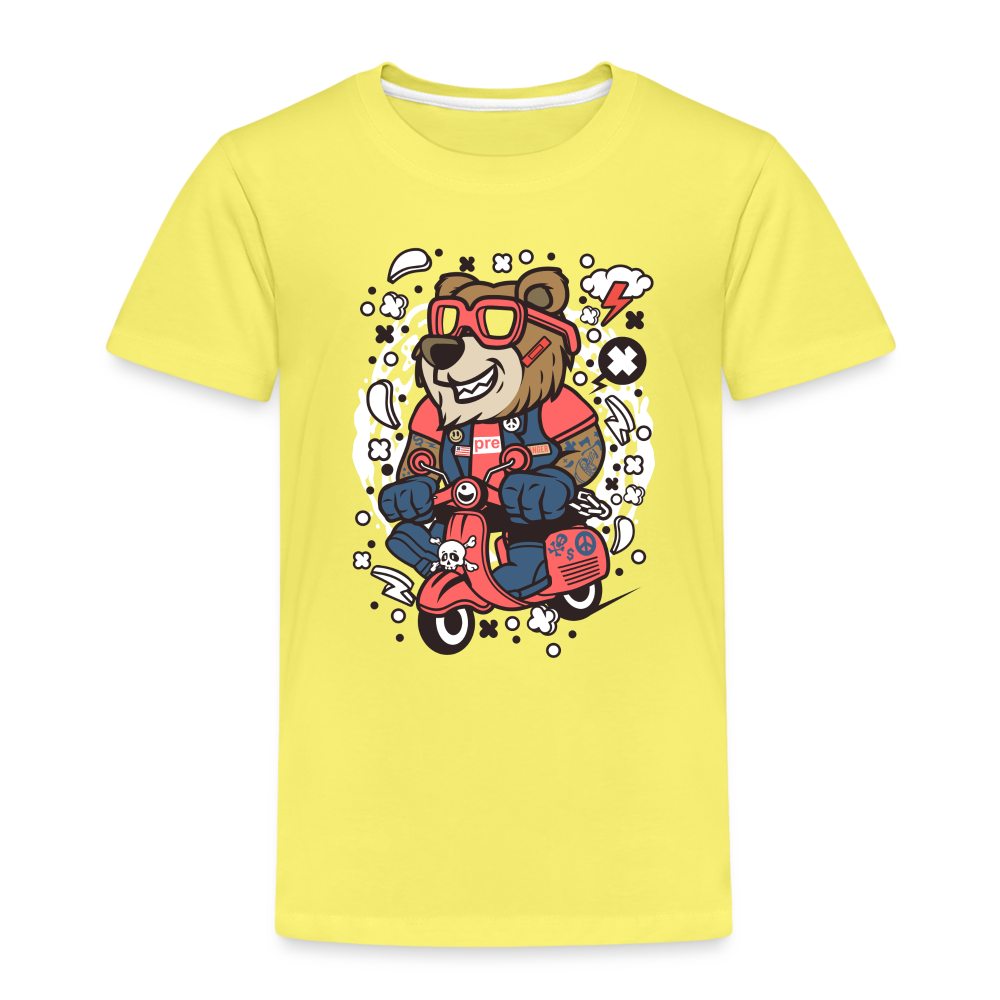 Maglietta Premium per bambini | Spreadshirt | Bear Scooterist - giallo