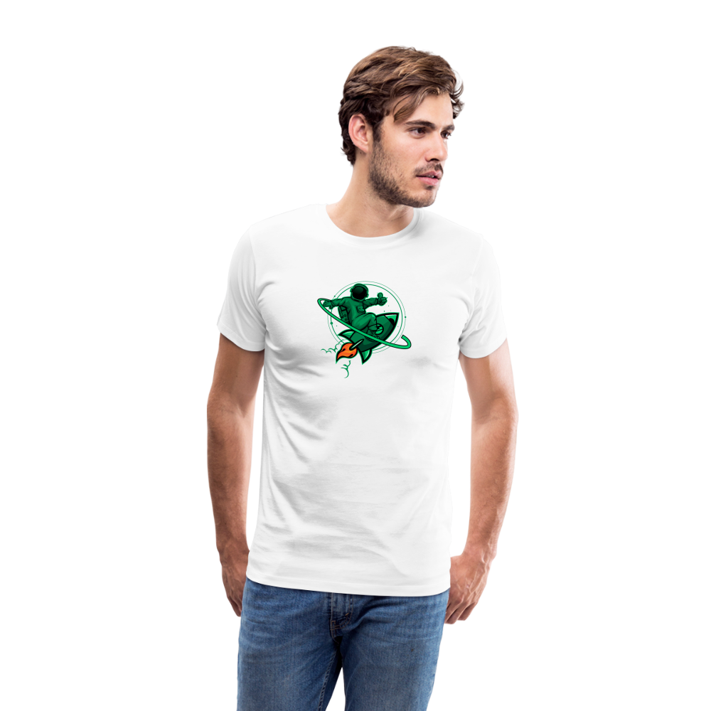 Men’s Premium T-Shirt | Astro Surfer - bianco