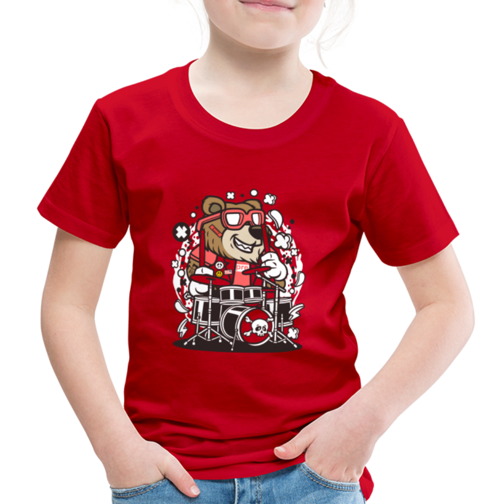 Maglietta Premium per bambini | Spreadshirt | Bear Drummer - rosso