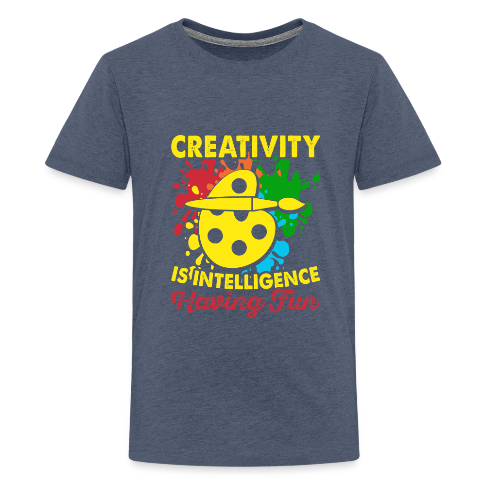 Maglietta Premium per ragazzi | Spreadshirt | Creativity is Intelligence Having Fun - bluastro