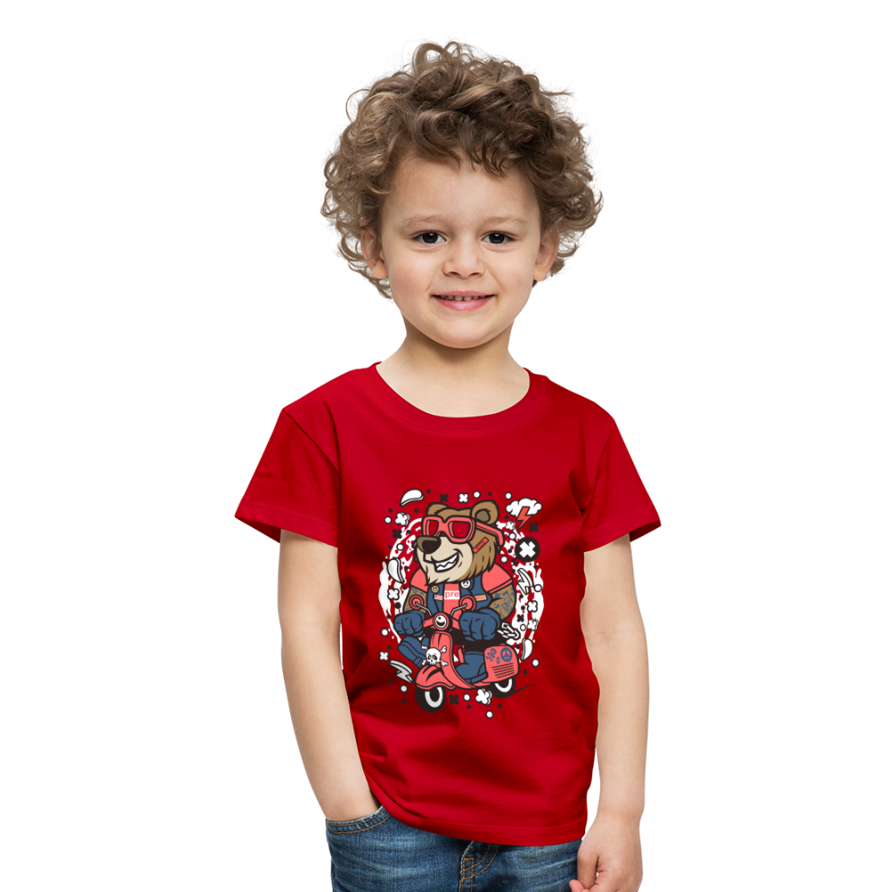 Maglietta Premium per bambini | Spreadshirt | Bear Scooterist - rosso