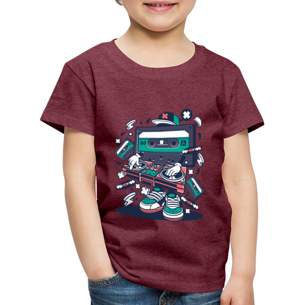 Maglietta Premium per bambini | Spreadshirt | Cassette Disk Jockey - rosso bordeaux melange