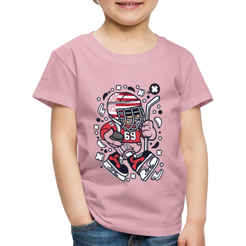 Maglietta Premium per bambini | Spreadshirt | American Hockey Kid - rosa chiaro