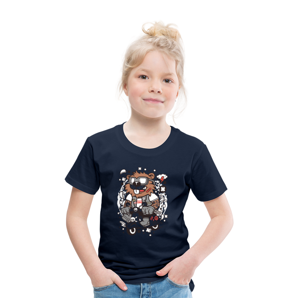 Maglietta Premium per bambini | Spreadshirt | Beaver Scooterist - navy