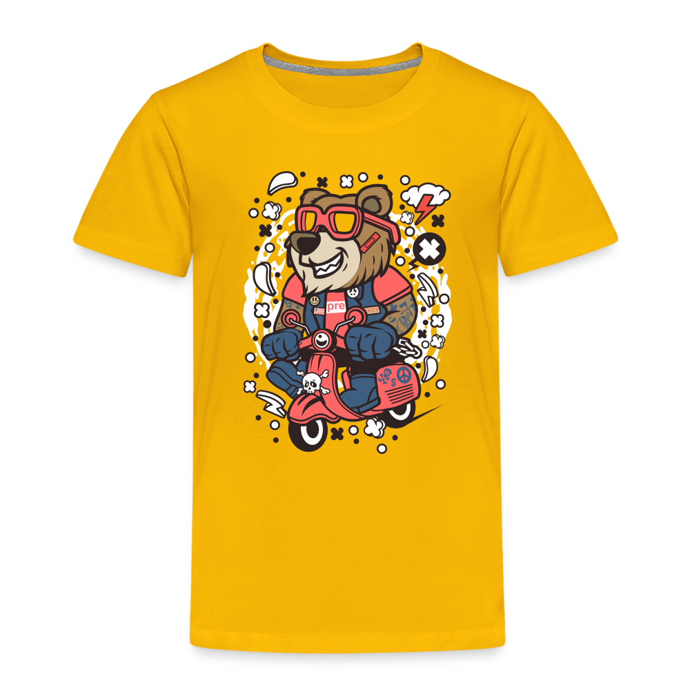 Maglietta Premium per bambini | Spreadshirt | Bear Scooterist - giallo sole