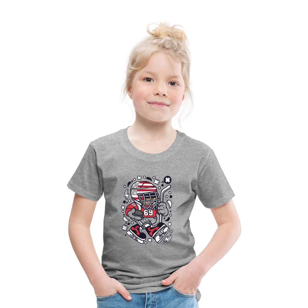 Maglietta Premium per bambini | Spreadshirt | American Hockey Kid - grigio melange