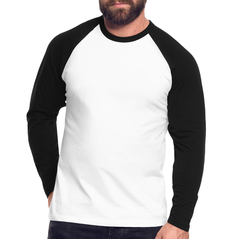 Maglia da baseball a manica lunga da uomo | Fruit of the Loom - bianco/nero