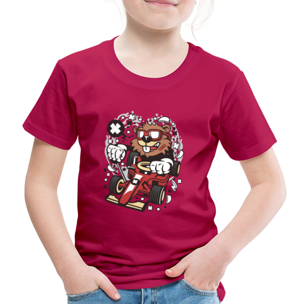 Maglietta Premium per bambini | Spreadshirt | Beaver Racer - Borgogna