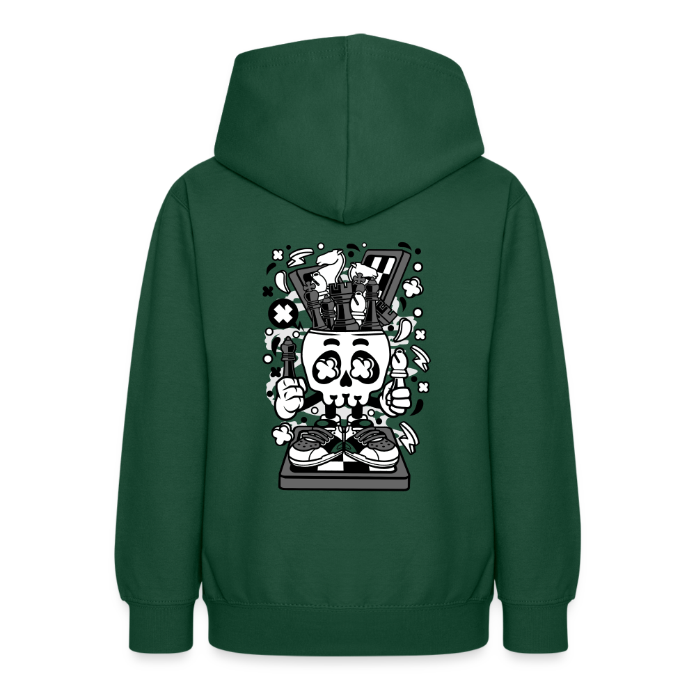 Felpa con cappuccio per teenager | AWDis | ChessSkull - verde bottiglia