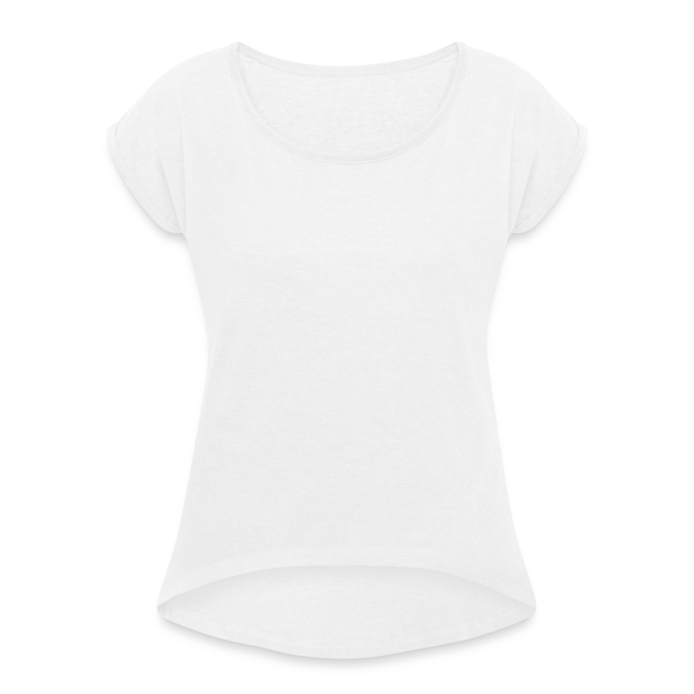 Maglietta da donna con maniche a risvolto | Spreadshirt - bianco