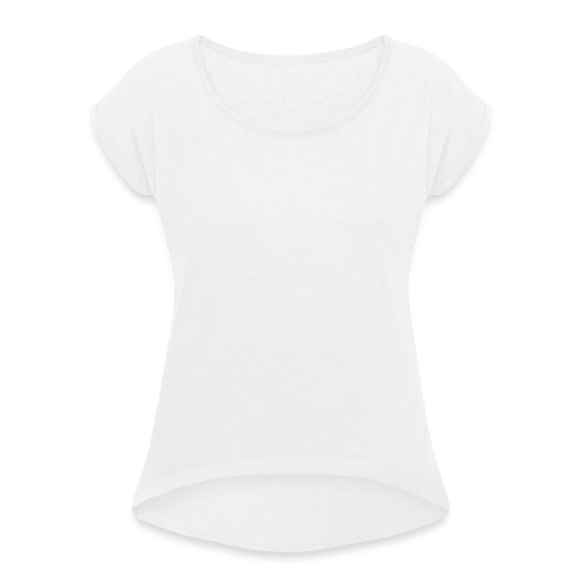 Maglietta da donna con maniche a risvolto | Spreadshirt - bianco