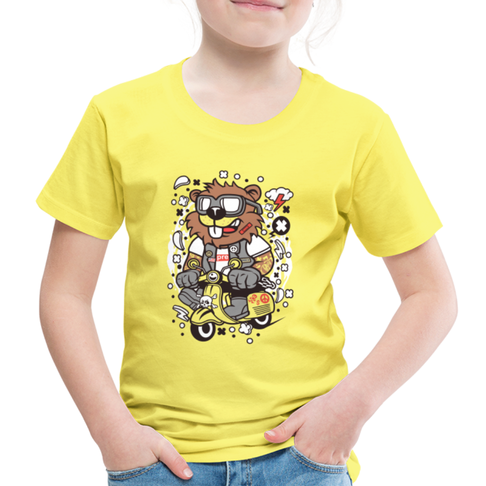 Maglietta Premium per bambini | Spreadshirt | Beaver Scooterist - giallo