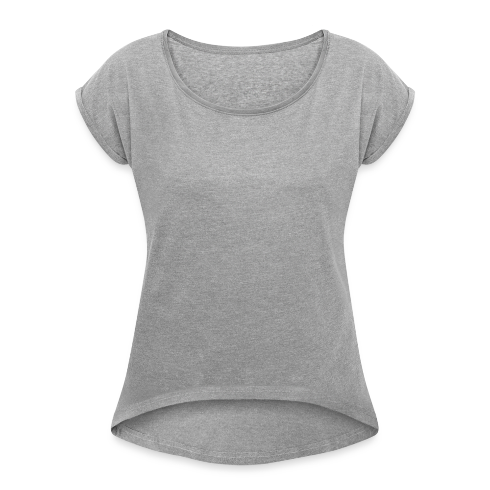 Maglietta da donna con maniche a risvolto | Spreadshirt - grigio melange