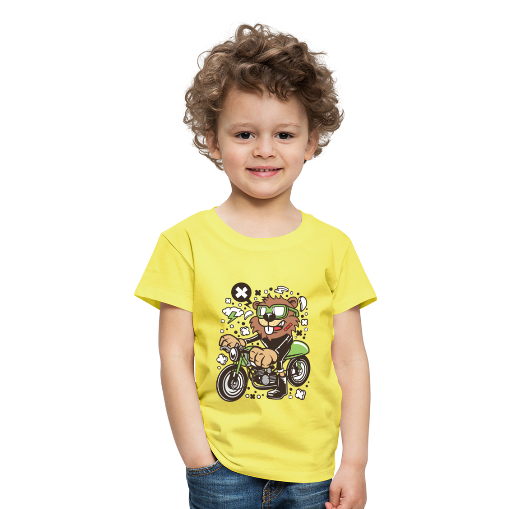 Maglietta Premium per bambini | Spreadshirt | Beaver Motorcycle - giallo