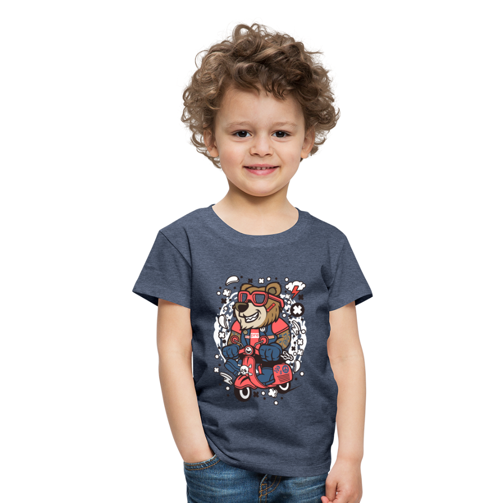 Maglietta Premium per bambini | Spreadshirt | Bear Scooterist - bluastro