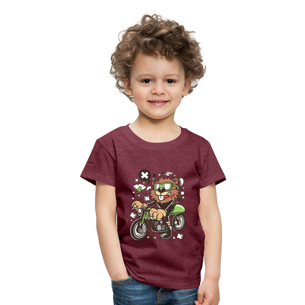 Maglietta Premium per bambini | Spreadshirt | Beaver Motorcycle - rosso bordeaux melange