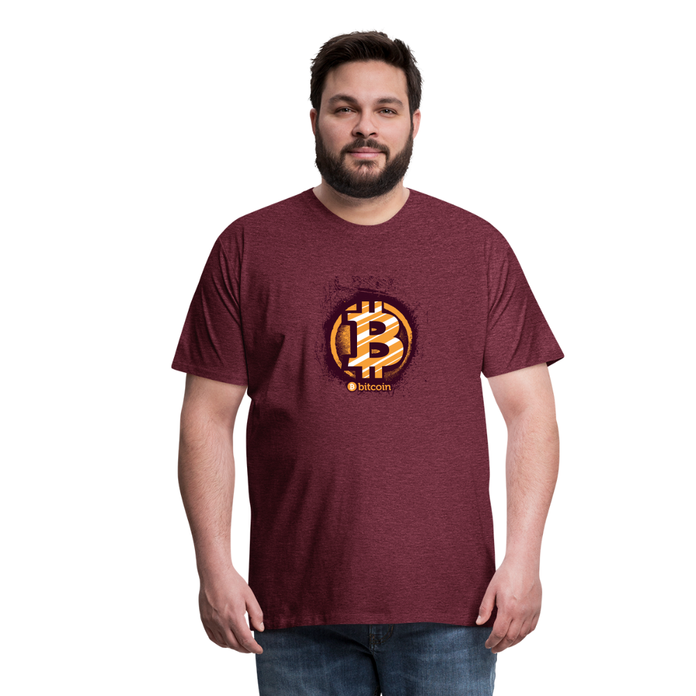 Maglietta Premium da uomo | Spreadshirt | BTC #1 - rosso bordeaux melange