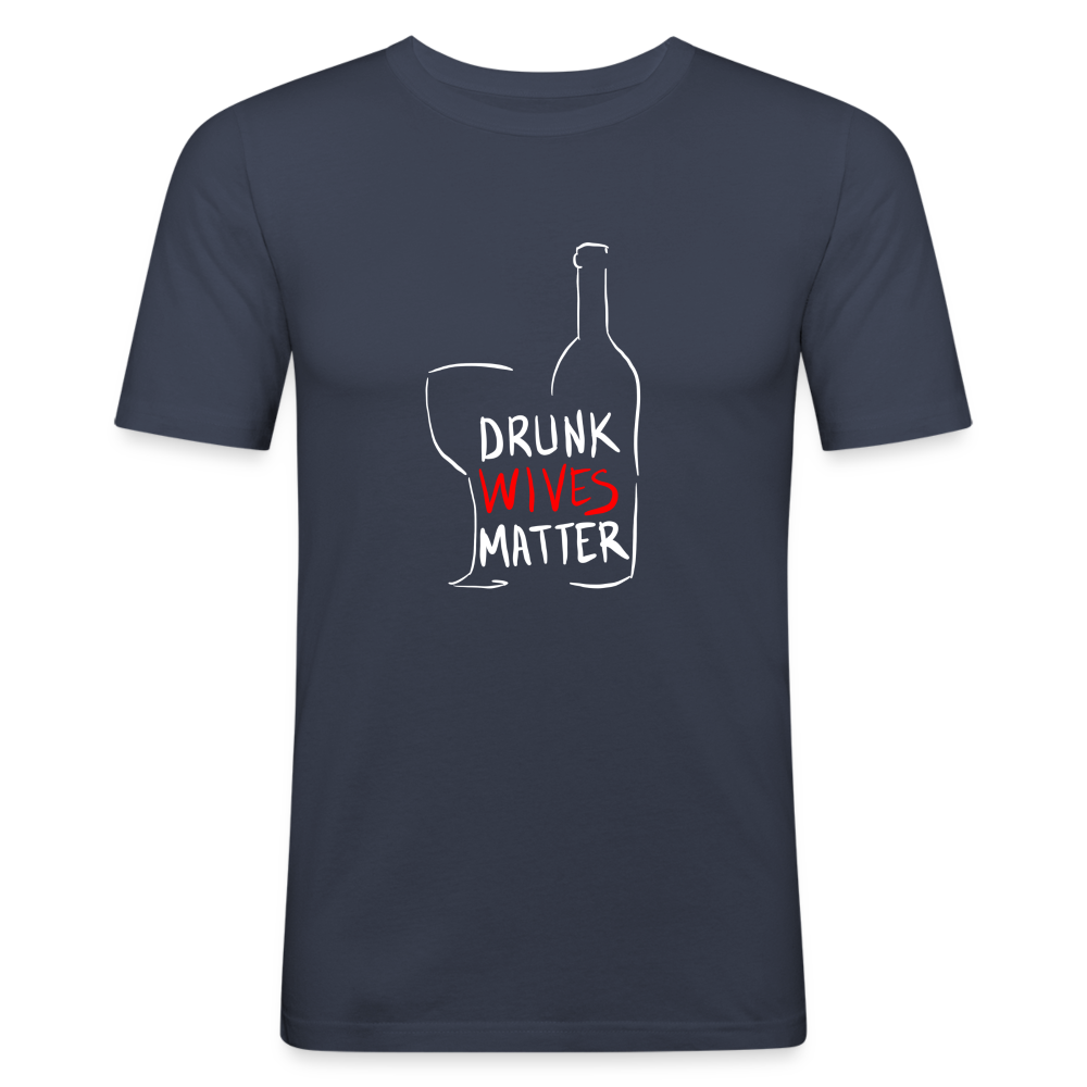 Maglietta aderente da uomo | Stedman | Drunk Wives Matter - navy