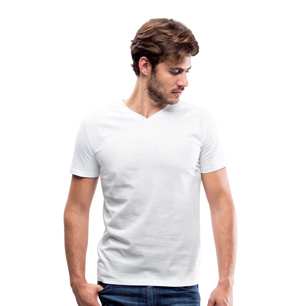 T-shirt ecologica da uomo con scollo a V di Stanley & Stella - bianco