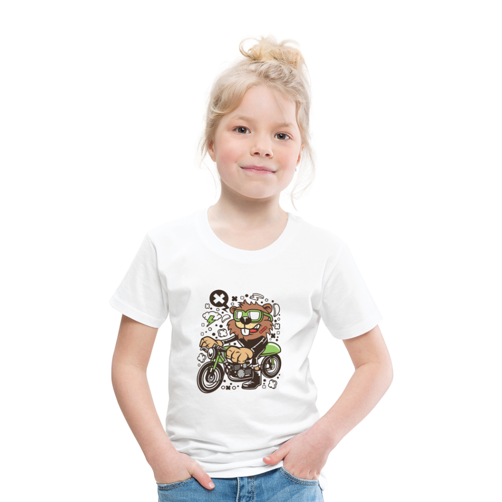 Maglietta Premium per bambini | Spreadshirt | Beaver Motorcycle - bianco