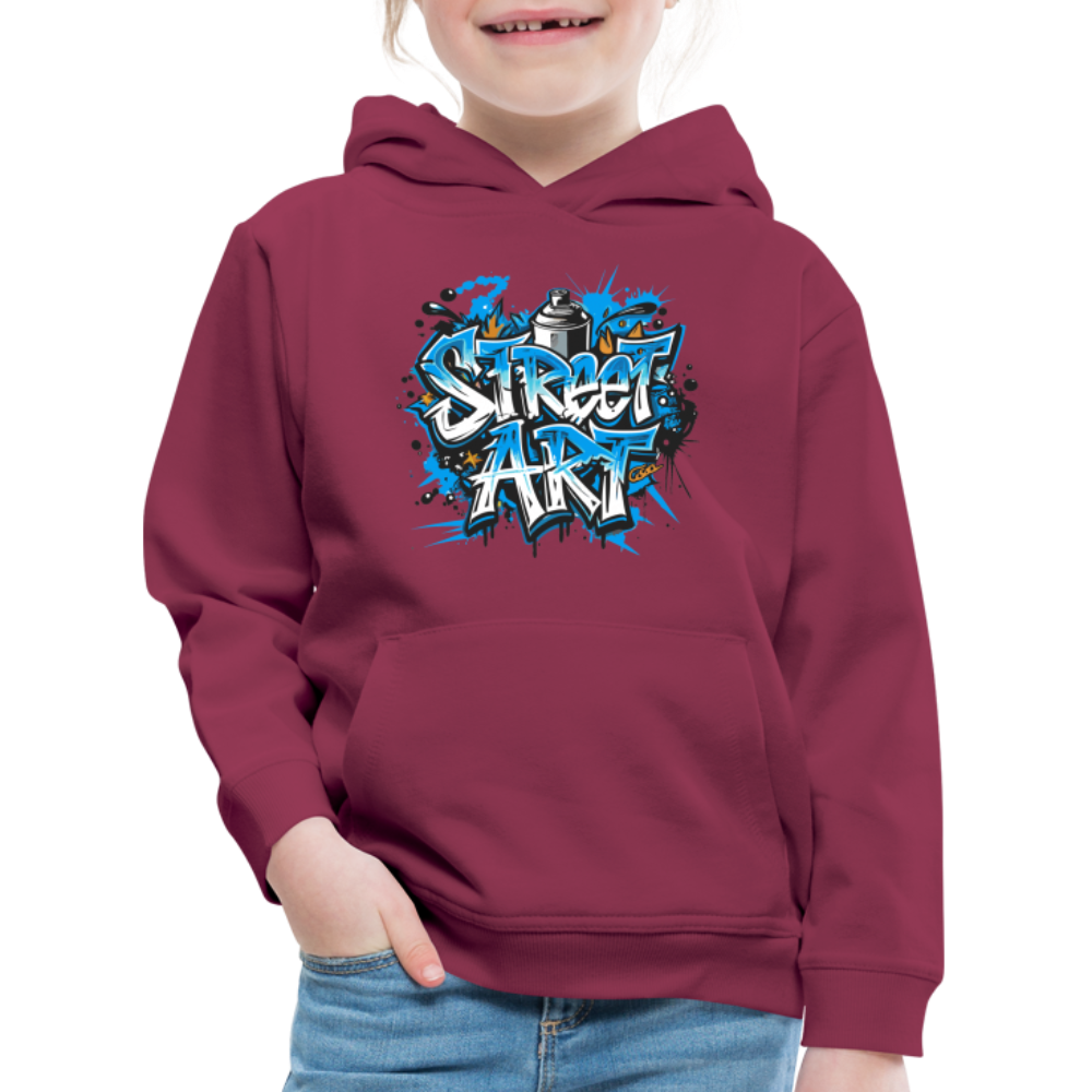 Felpa con cappuccio Premium per bambini | Spreadshirt | Street Art - rosso bordeaux