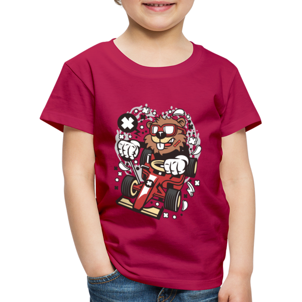 Maglietta Premium per bambini | Spreadshirt | Beaver Racer - Borgogna