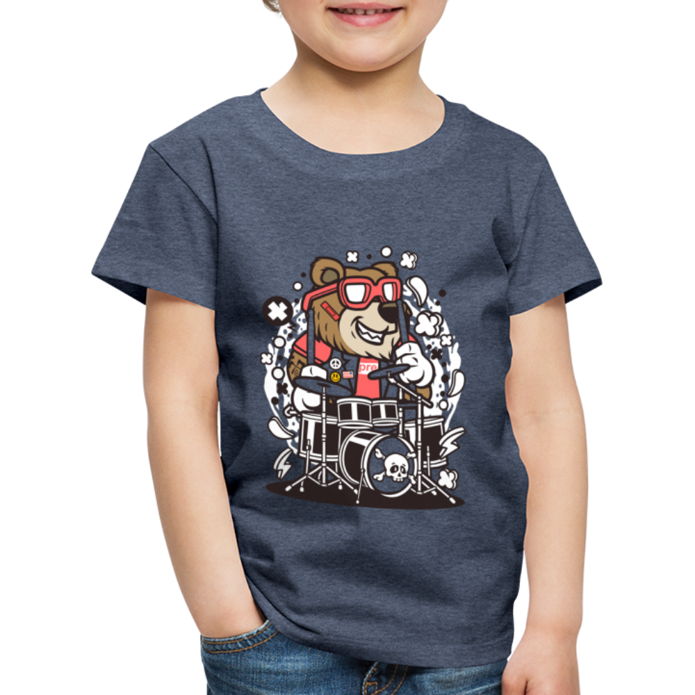 Maglietta Premium per bambini | Spreadshirt | Bear Drummer - bluastro