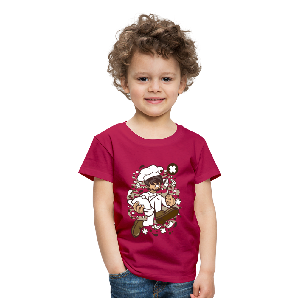 Maglietta Premium per bambini | Spreadshirt | Chef Running - Borgogna