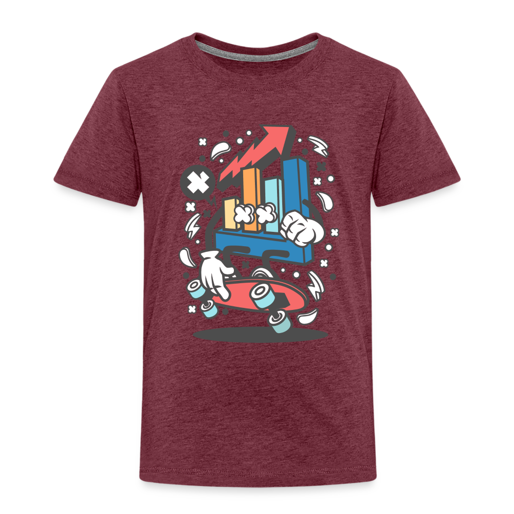 Maglietta Premium per bambini | Spreadshirt | Chart Skater - rosso bordeaux melange